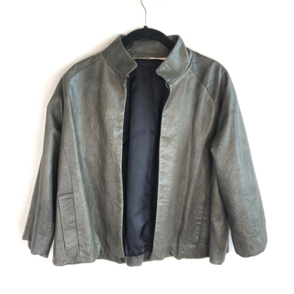 Twelve street Cynthia Vincent leather olive jacket